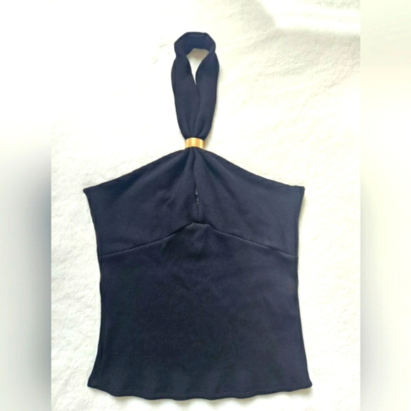 Women Massimo Dutti Elegant Black Halter Top - Picture 1 of 5